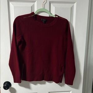 J. Crew Deep Red Crew Neck Sweater